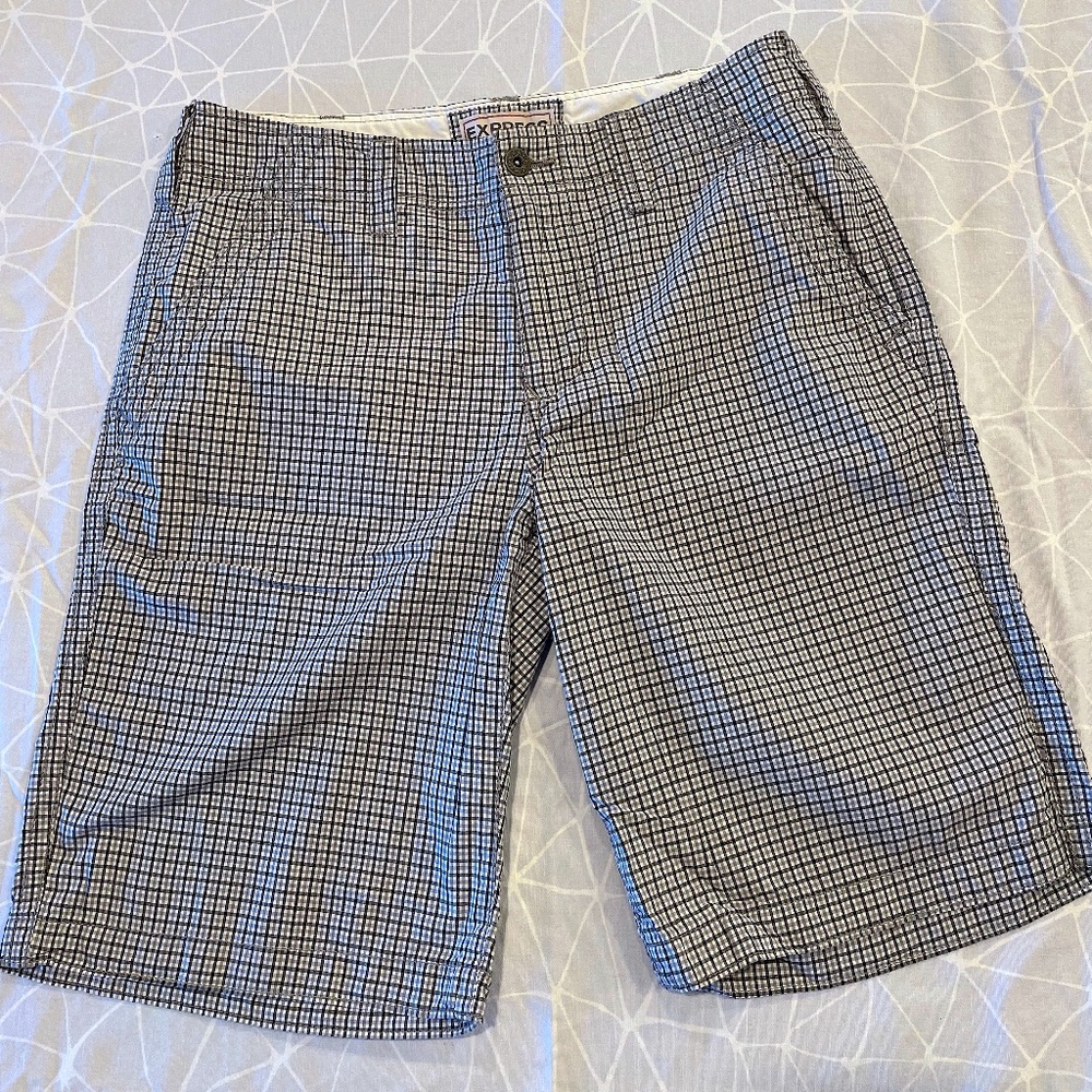Express Shorts Mens Black/White Size 29
